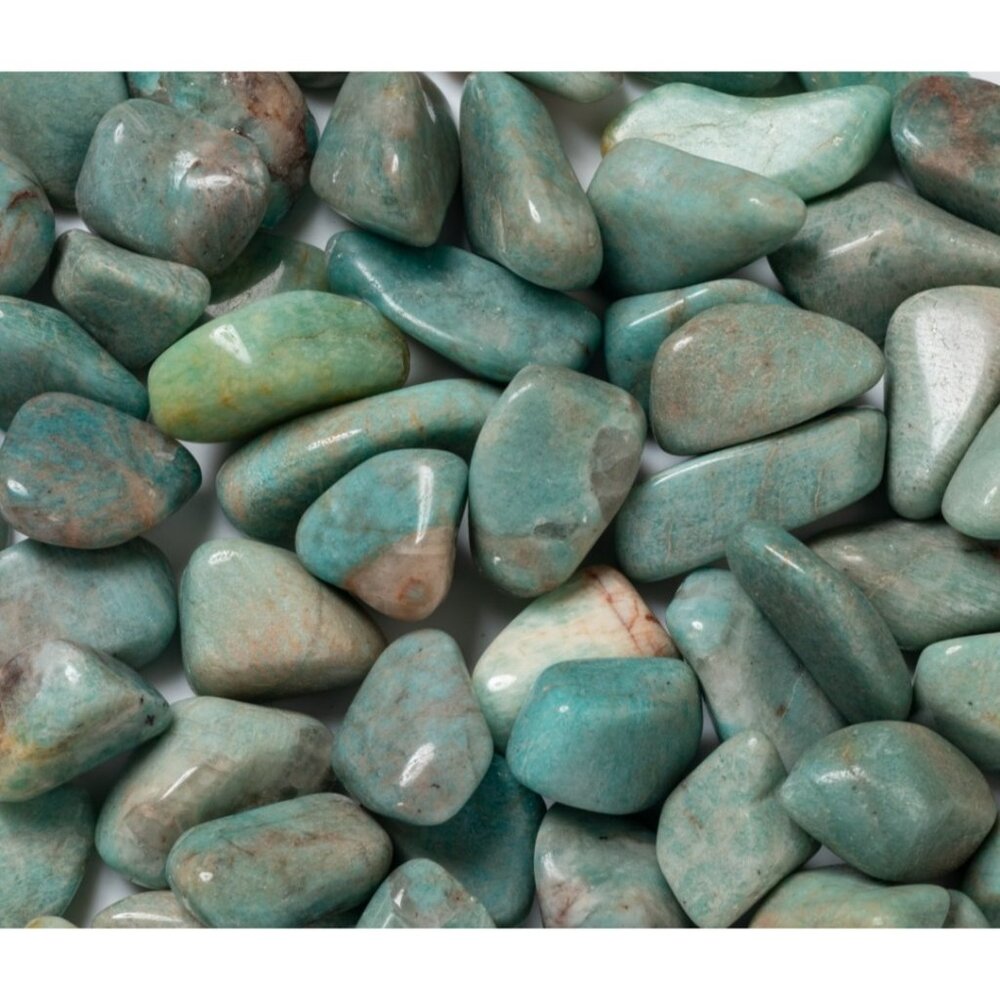 1/2 lb Tumbled Amazonite Gemstone Crystals HealinStones Blue Green Rock Specimen